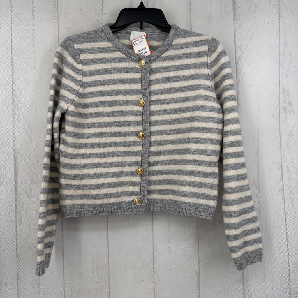 S striped button down cardi