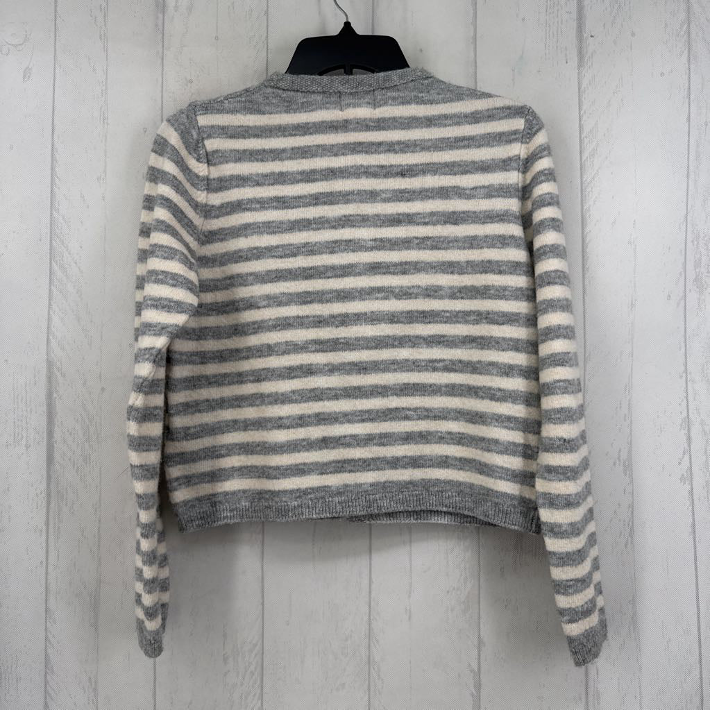 S striped button down cardi