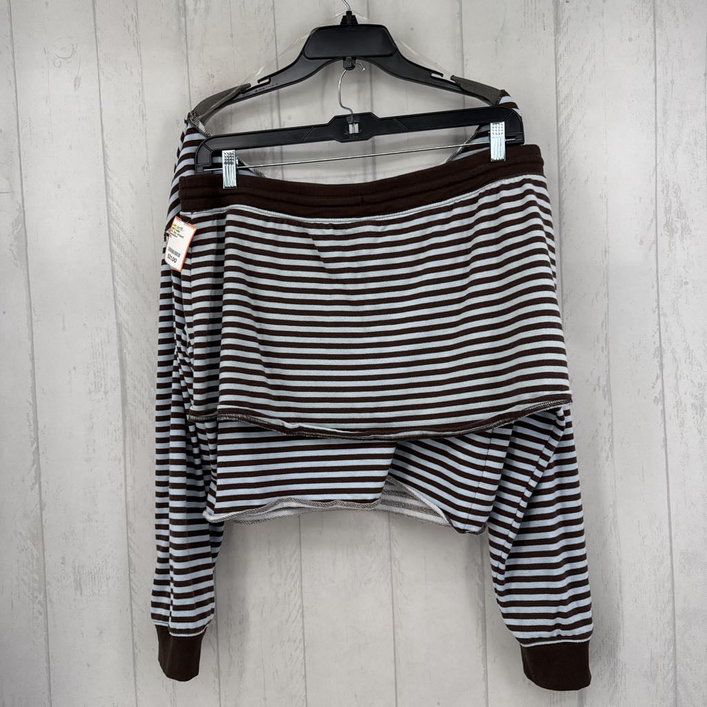 XL 2pc striped skort set