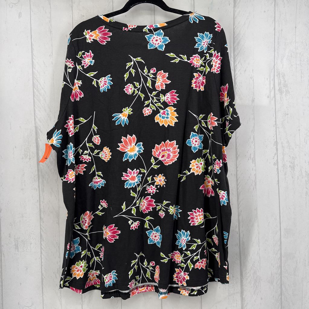 2X flo print split neck s/s tee
