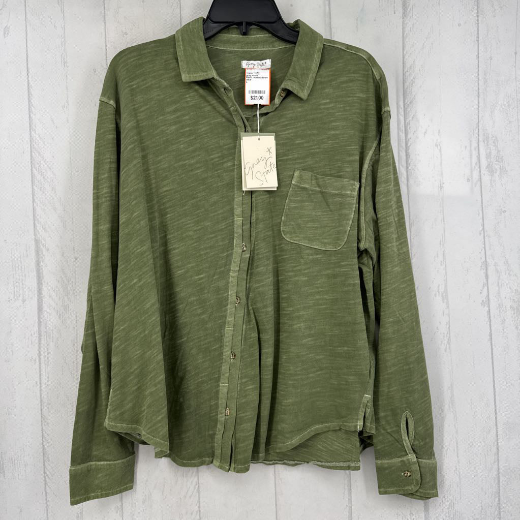 R88 L button down l/s top
