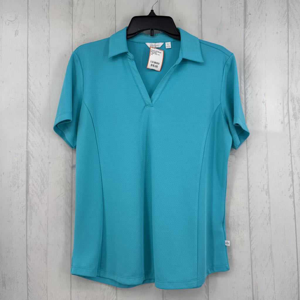 L split neck s/s polo