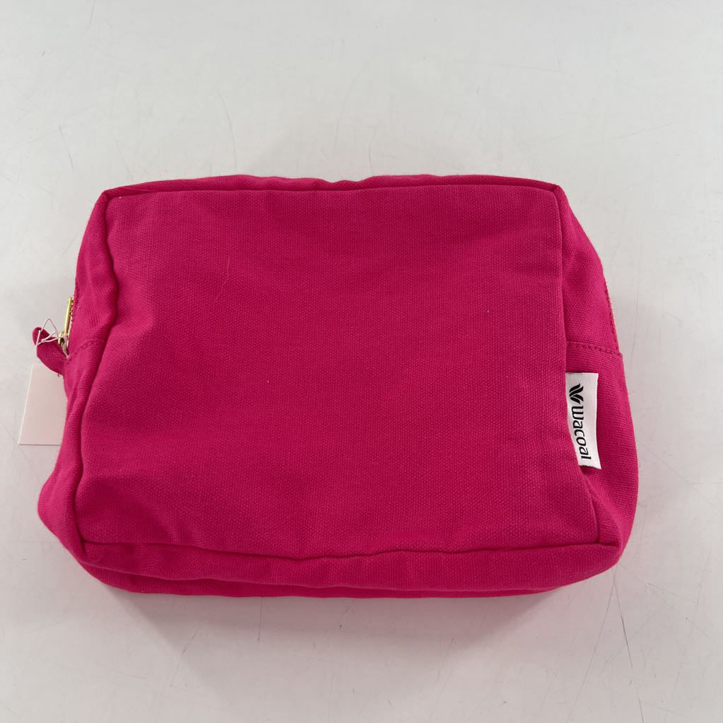 pink zip around cosmetic bag
