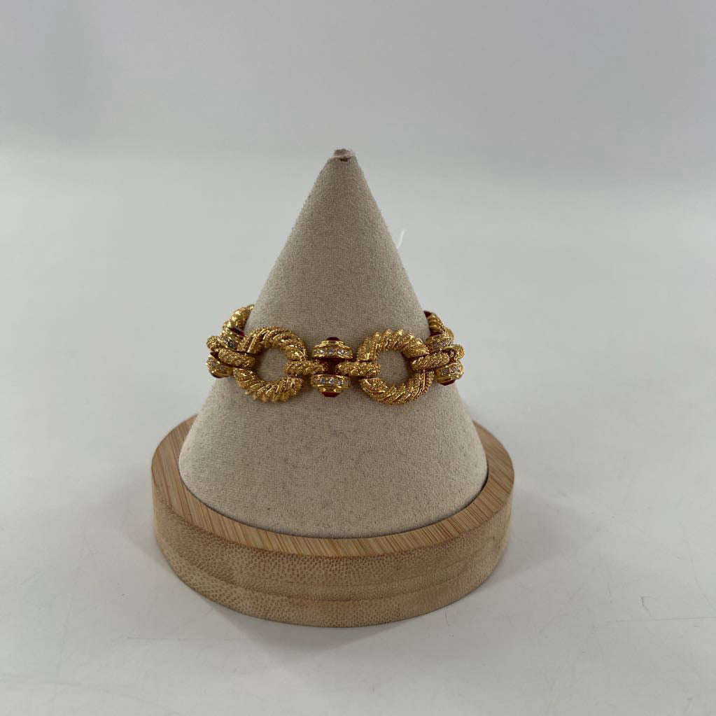 gold tone rope-twist link bracelet