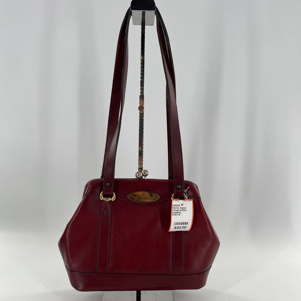 vintage leather kisslock purse