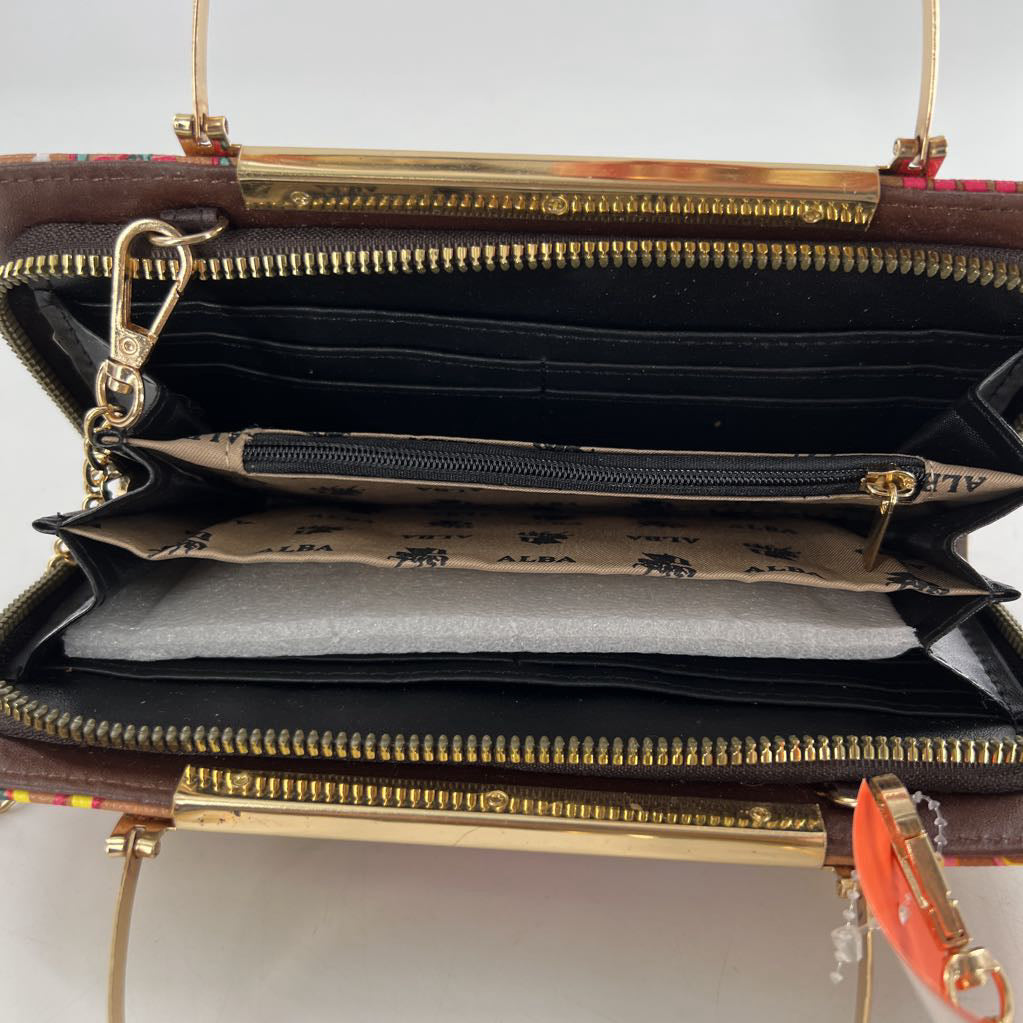 vegan leather graffiti print crossbody