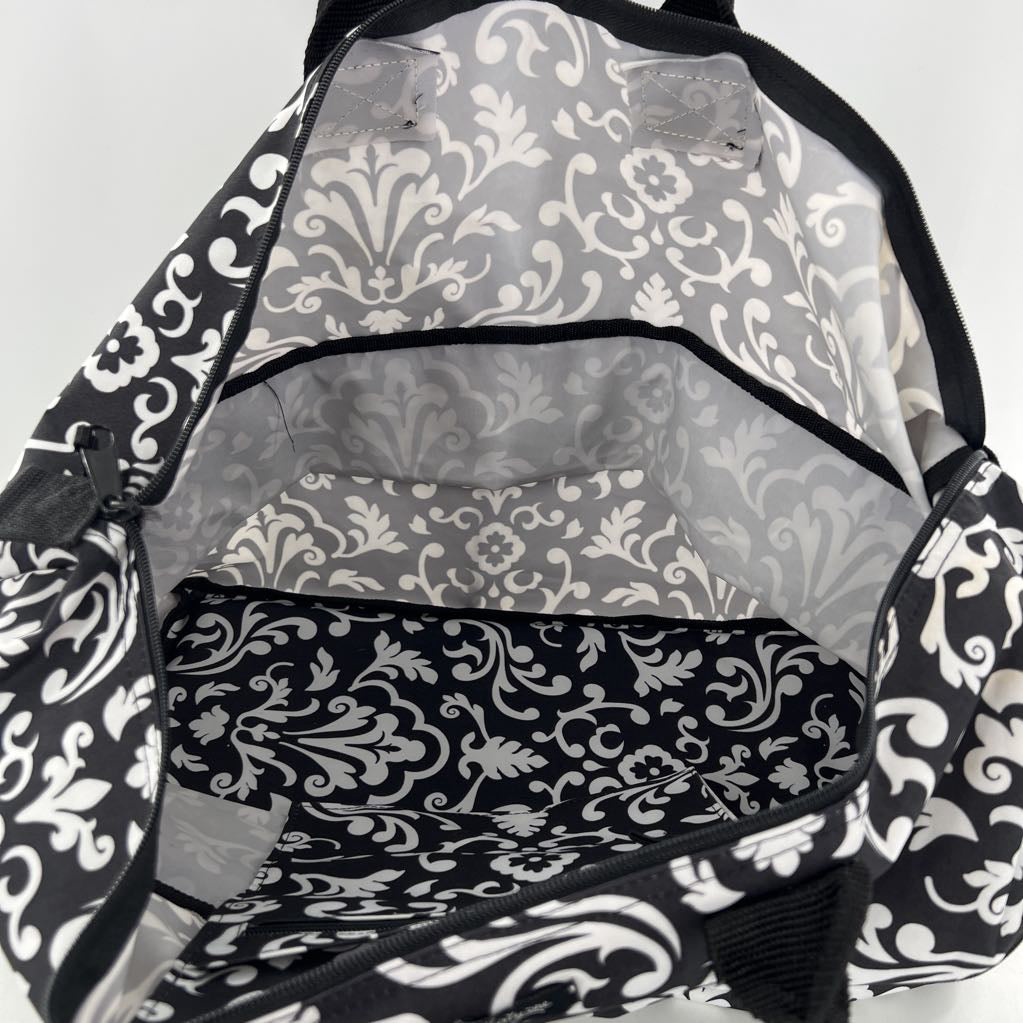 damask print overnight bag