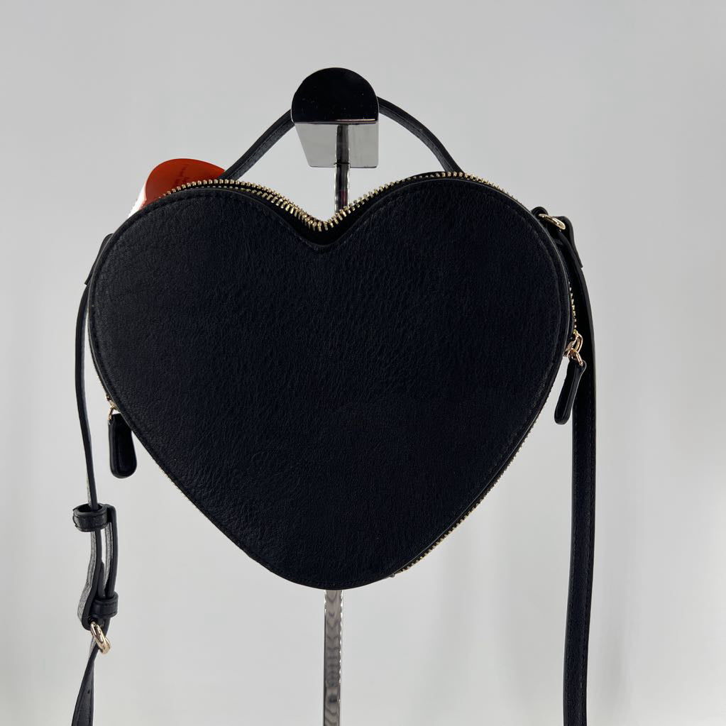 vegan leather heart shape crossbody