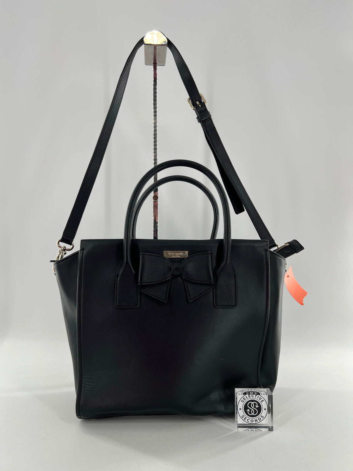 dual handle bow top zip satchel