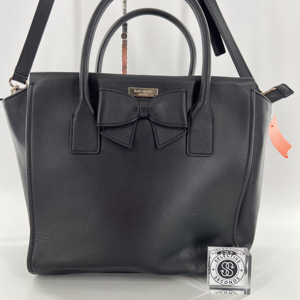 dual handle bow top zip satchel