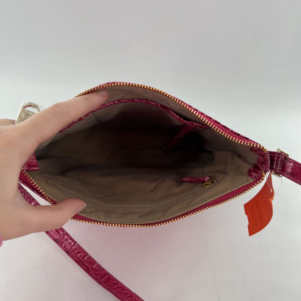 croc embossed top zip crossbody