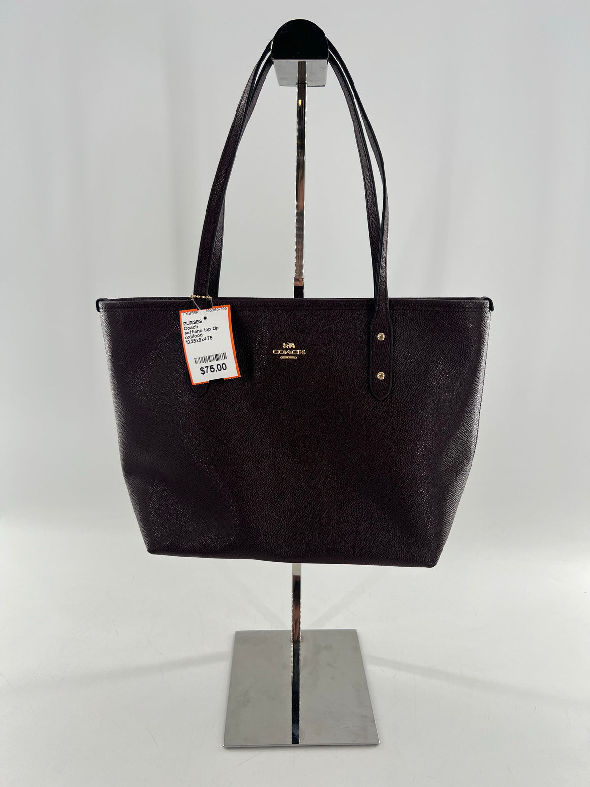 saffiano top zip tote