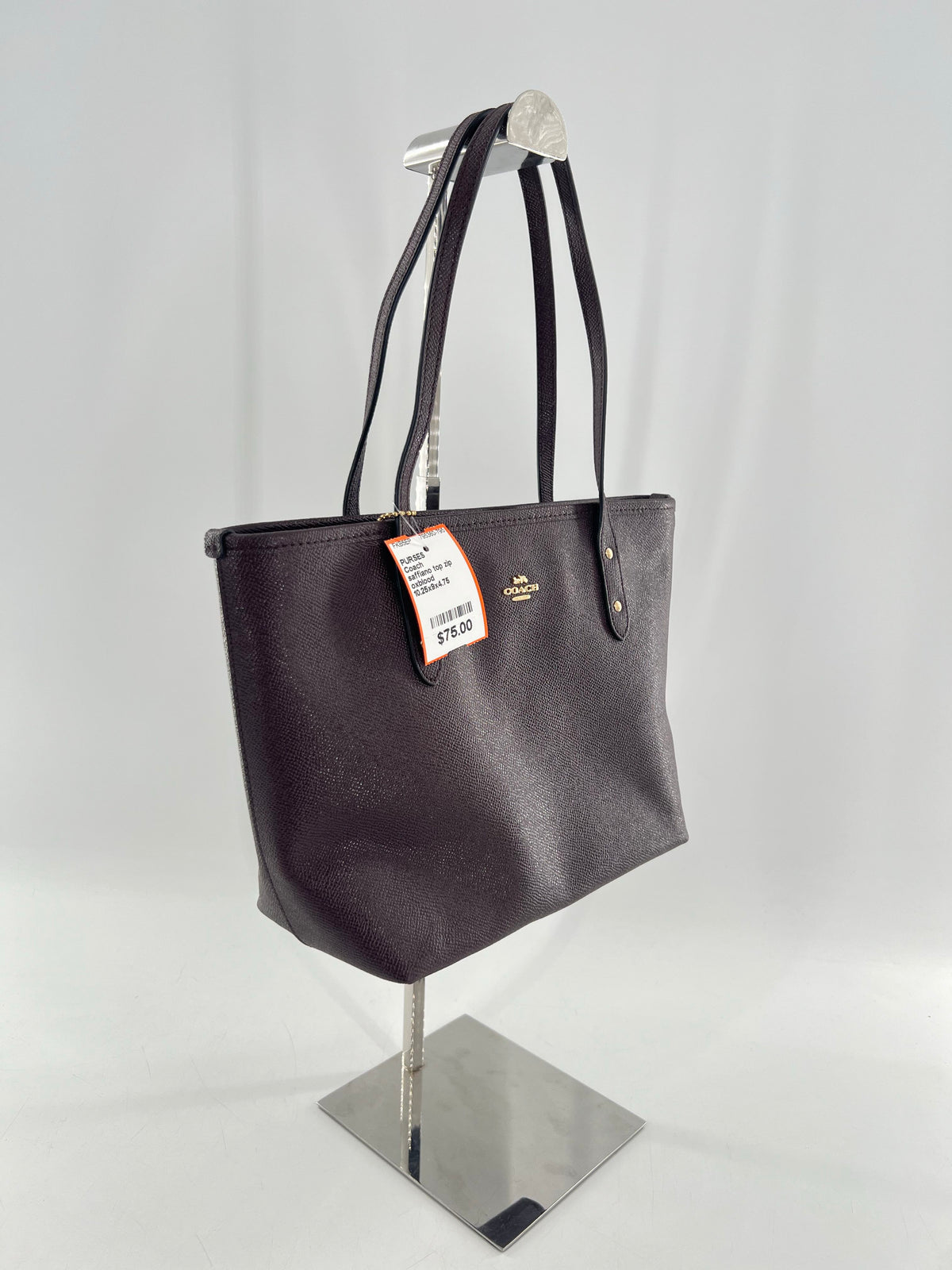 saffiano top zip tote