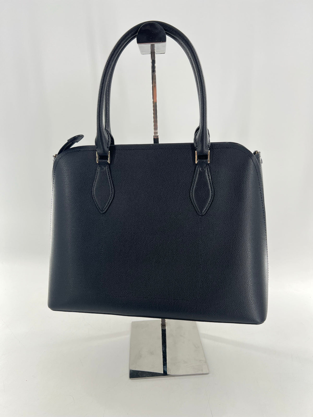 dual handle saffiano top zip satchel