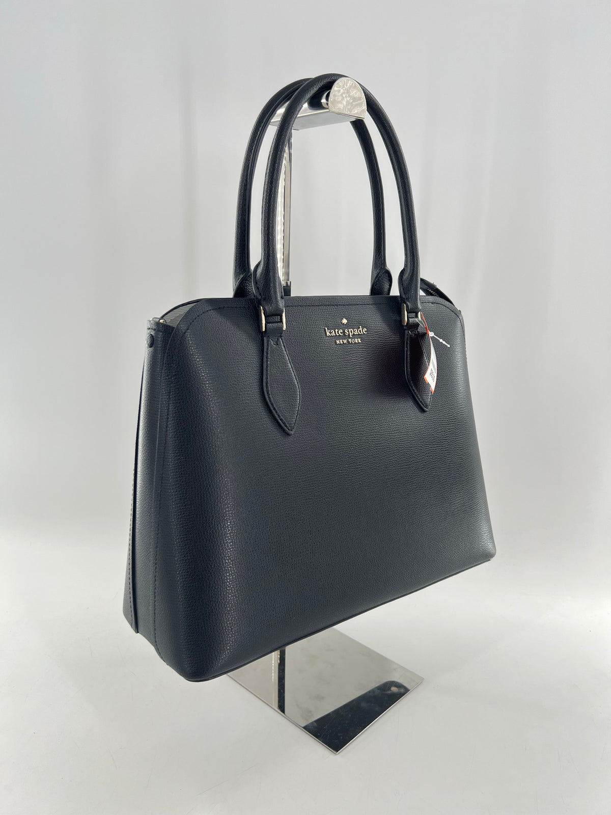 dual handle saffiano top zip satchel