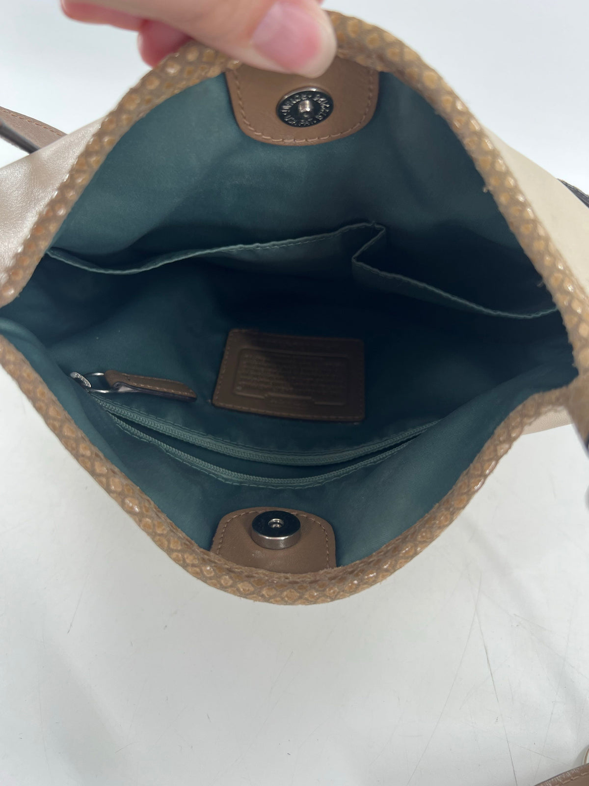 turnlock leather crossbody