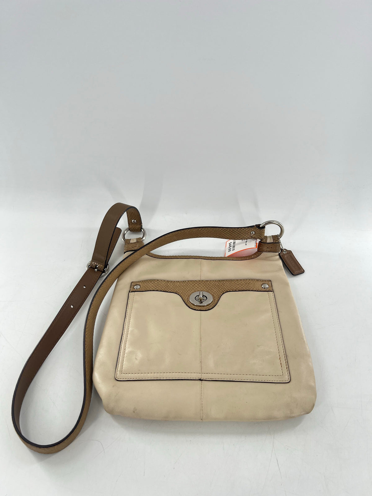 turnlock leather crossbody