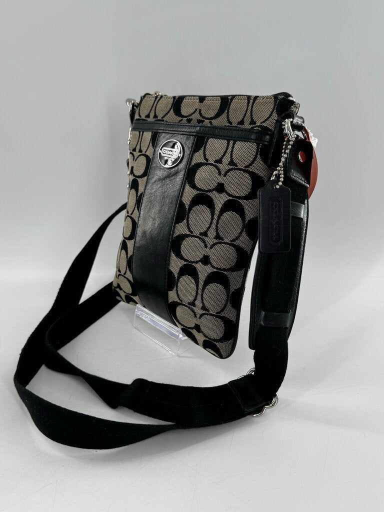signature canvas & leather crossbody