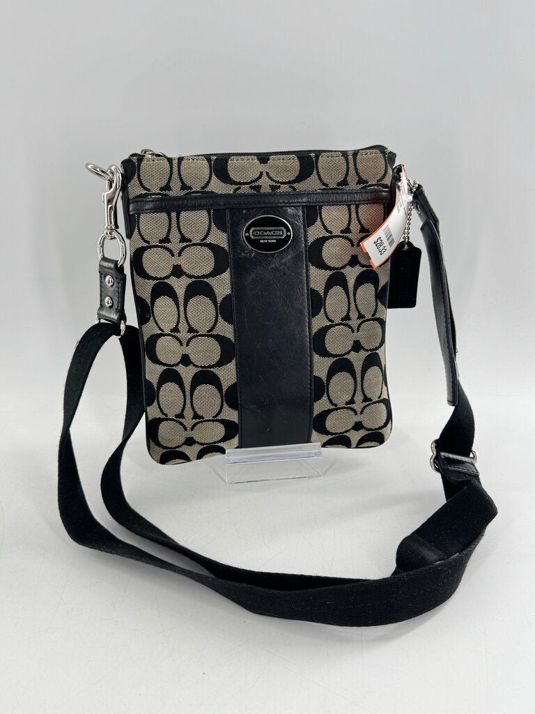 signature canvas & leather crossbody