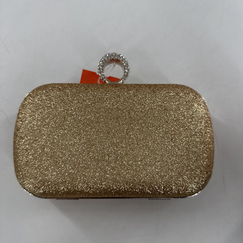 gold glitter clutch