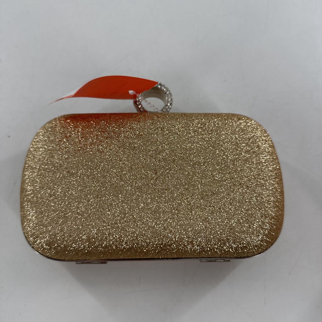 gold glitter clutch