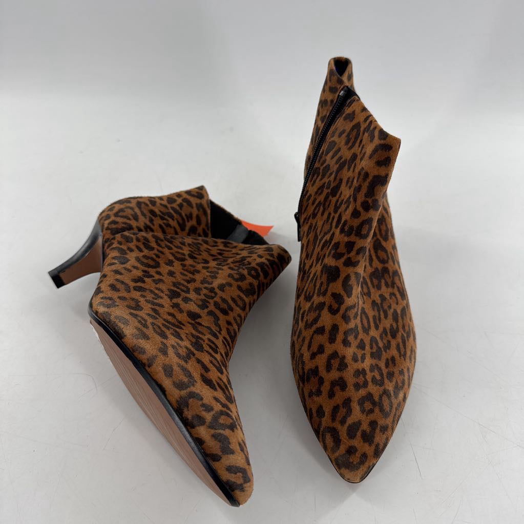 8 animal print kitten heel bootie