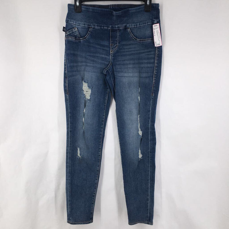 8 pullon distressed jeans
