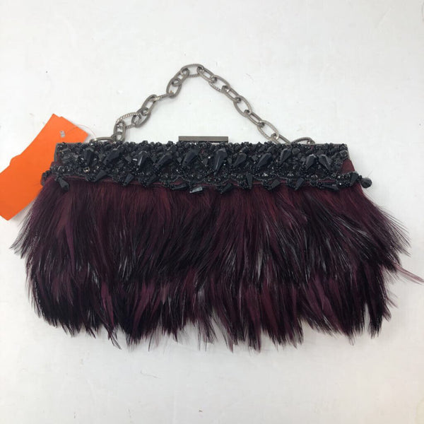 feather beaded clutch
