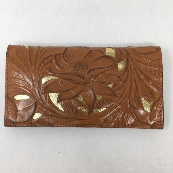 NEW Tooled leather gold inlay