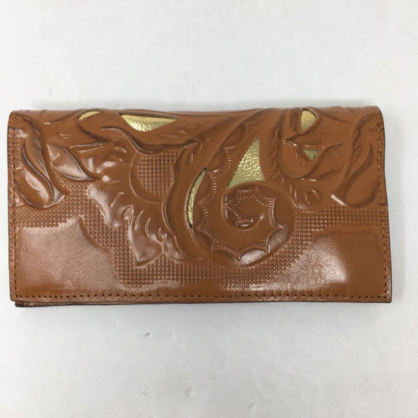NEW Tooled leather gold inlay