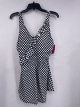 Sz 14 Isaac 1pc blk/gingham swimsuit