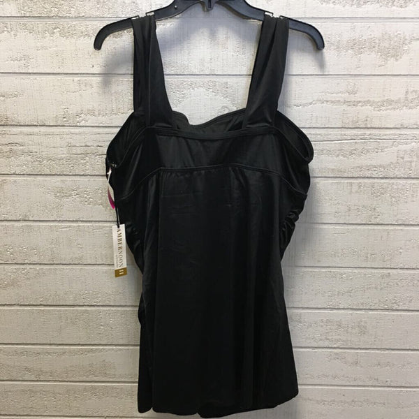 18 blk UPF 50 wide strap swim dress