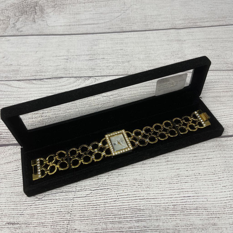 Elizabeth Taylor White Diamonds Mother of Pearl Gold Tone Watch