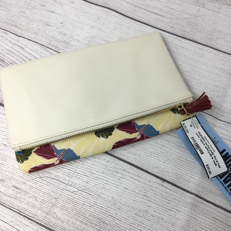 floral fold over clutch