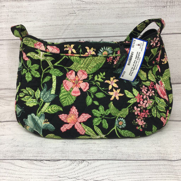 floral shoulder bag w/ zip pocket