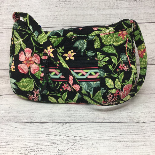 floral shoulder bag w/ zip pocket