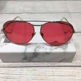 DIFF pink aviator sunglasses w/ case