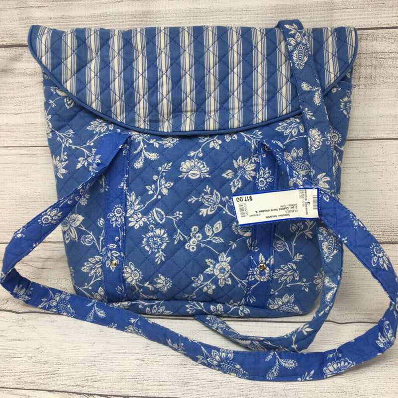 2 pc. Quilted floral shoulder & Pouch