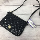 Quilted Faux Patent Crossbody