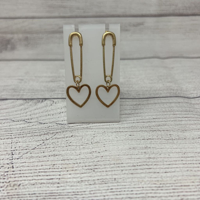 gold safety pin earrings