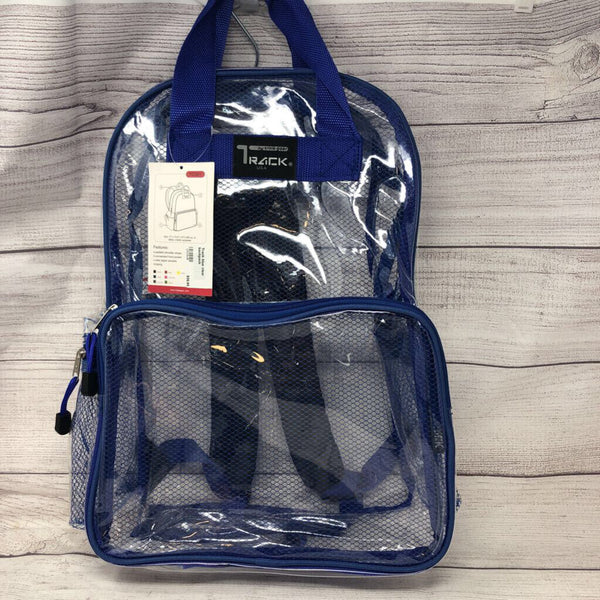 Track blue clear backpack