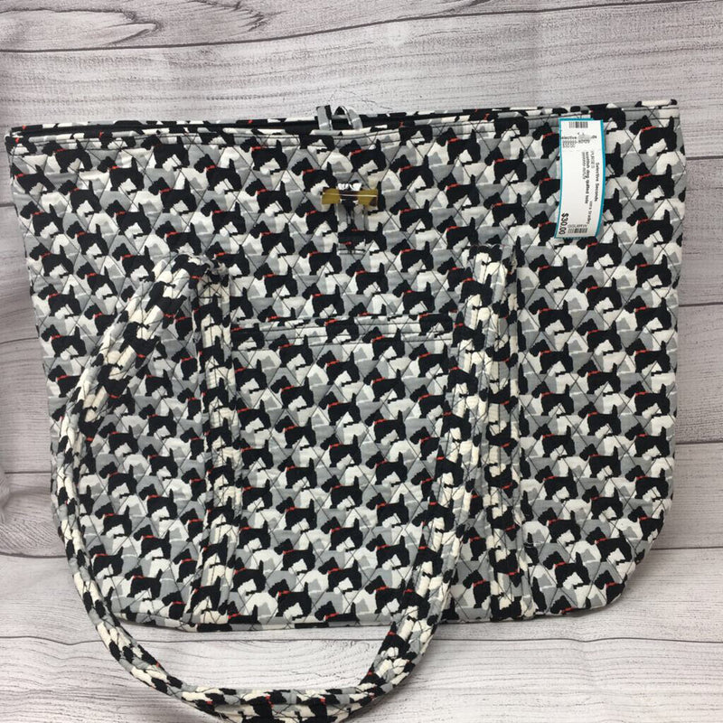 scottish dog quilted tote