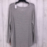 NWT 14/16 stripe v-neck top