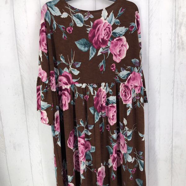 XL flower print v-neck dress