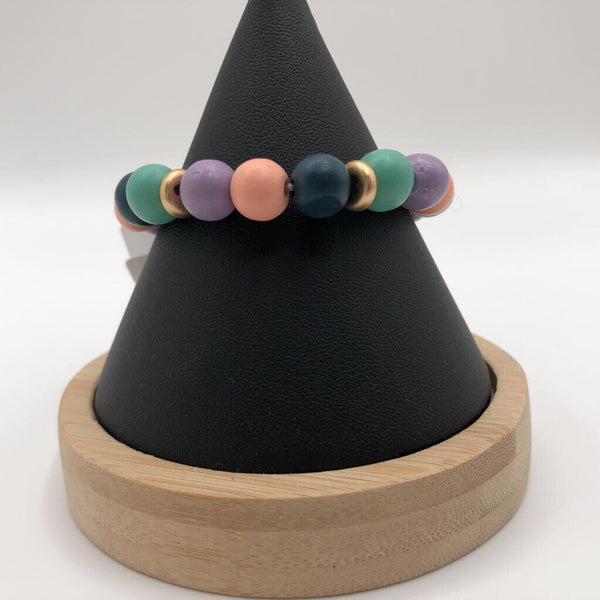 Multicolor bead stretch bracelet