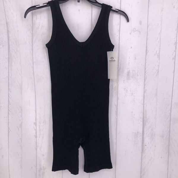 NWT S fitted ribbed slvls short romper