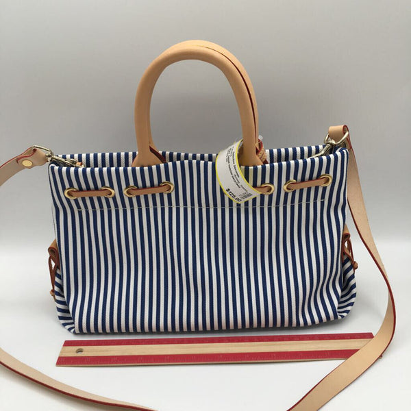 stripe tassel satchel