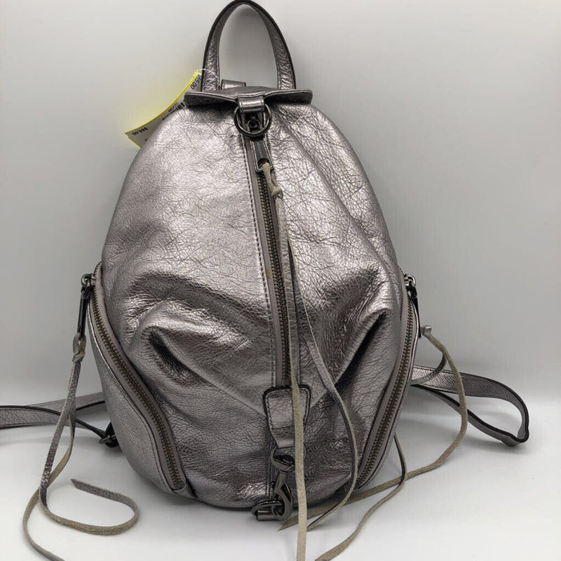 Leather Metallic backpack