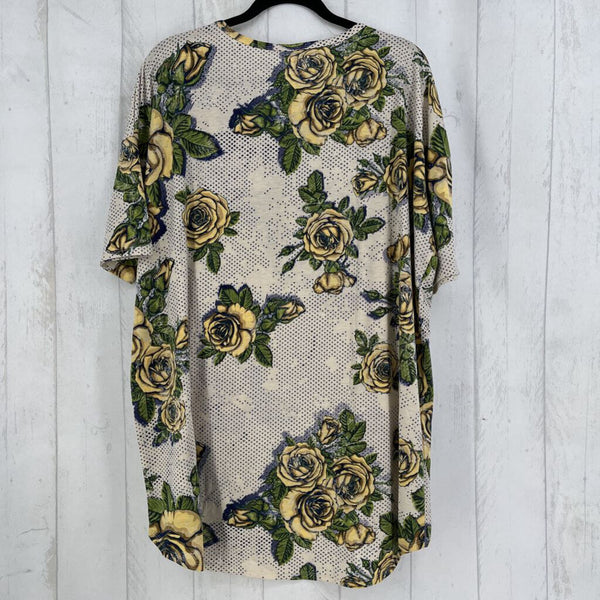3XL s/s high lo floral