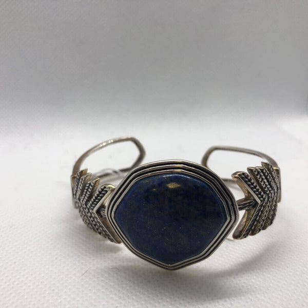 .925 Blue Lapis Cuff Bracelet